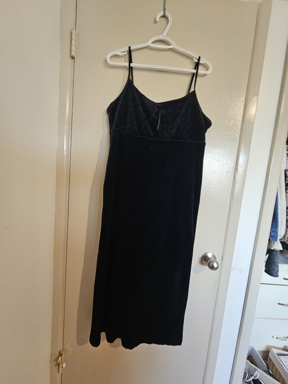 Classic Navy Slip Dress with Spaghetti Straps